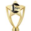 Crown Awards 1 Year Recognition Trophy, 8" Gold Star 1 Year Recognition Trophies with Deluxe Round Base 20 Pack view 2