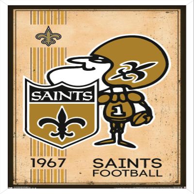 Trends International NFL New Orleans Saints - Retro Logo 14 Wall Poster, 22.375" x 34", White Framed Version