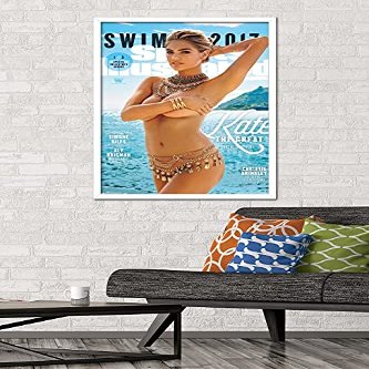 Trends International Sports Illustrated: Swimsuit Edition - Kate Upton Cover 2 17 Wall Poster, 22.375" x 34", White Framed Version