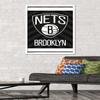 Trends International NBA Brooklyn Nets - Logo 15 Wall Poster, 22.375" x 34", White Framed Version view 2