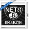 Trends International NBA Brooklyn Nets - Logo 15 Wall Poster, 22.375" x 34", White Framed Version view 3