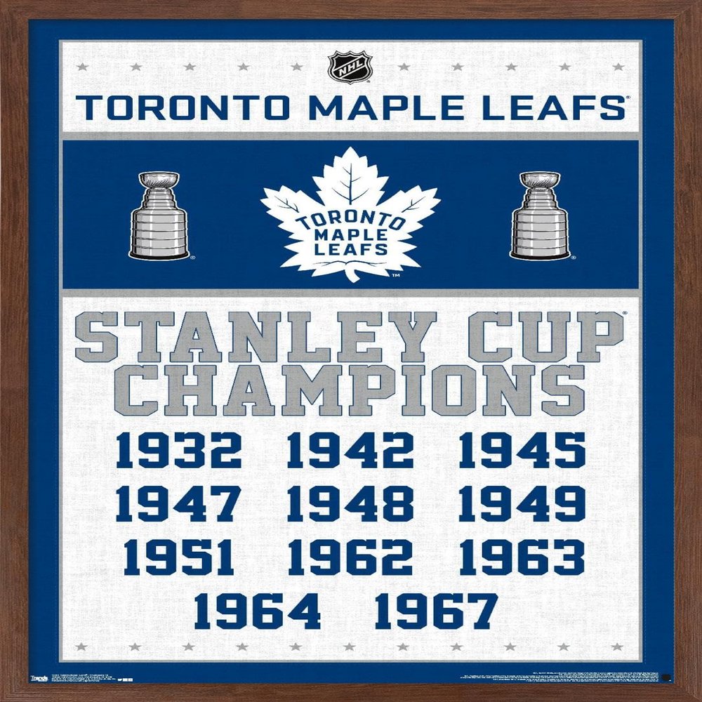 Trends International NHL Toronto Maple Leafs - Champions 16 Wall Poster, 22.375" x 34", Mahogany Framed Version