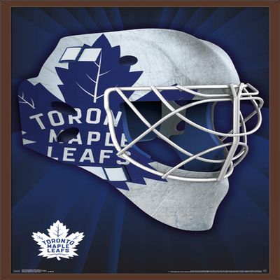 Trends International NHL Toronto Maple Leafs - Mask 16 Wall Poster, 22.375" x 34", Mahogany Framed Version