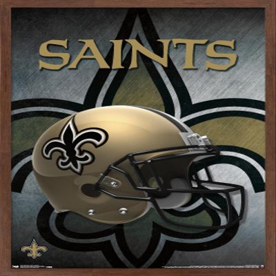 Trends International NFL New Orleans Saints - Helmet 16 Wall Poster, 22.375" x 34", Mahogany Framed Version