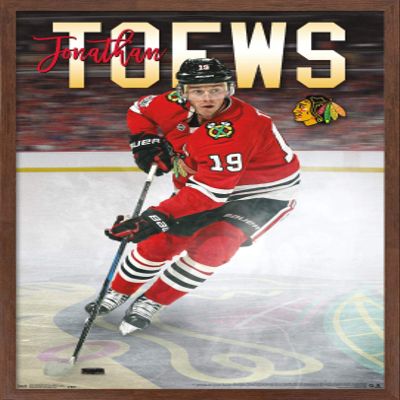 Trends International NHL Chicago Blackhawks - Jonathan Toews 17 Wall Poster, 34L x 22.4W, Mahogany Framed Version