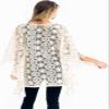 Lace Swim Cover-Up, Ivory Bo-Ho Floral Poncho Shawl (XL) view 2