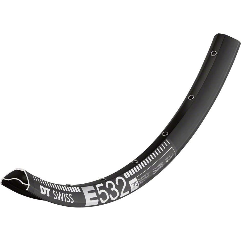 DT Swiss E 532 27.5" Tubeless-Ready Disc Rim: 28h, Black