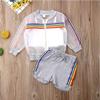 1-6T Toddler Girls Shorts Set 3pcs Summer Clothes Baby Cropped Vest Top + Long Sleeve Mesh Zipper Jacket (Gray, 1-2 Years) view 2