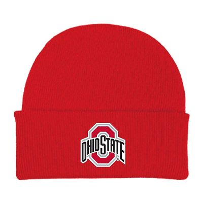 Two Feet Ahead Ohio State Buckeyes Team Baby Hat for Boys and Girls-Softly Knitted Infant Baby Beanie (Ohio State Buckeyes Team) Red
