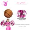 CREATIEE-PRO 4Pcs Metallic Cheerleading Pom Poms, 2 Pair Cheerleader Cheering Squad Pompoms for School Sports Dance Games Team Spirit Cheer view 3