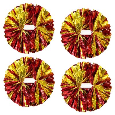 CREATIEE-PRO 4Pcs Metallic Cheerleading Pom Poms, 2 Pair Cheerleader Cheering Squad Pompoms for School Sports Dance Games Team Spirit Cheer
