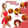 CREATIEE-PRO 4Pcs Metallic Cheerleading Pom Poms, 2 Pair Cheerleader Cheering Squad Pompoms for School Sports Dance Games Team Spirit Cheer view 2