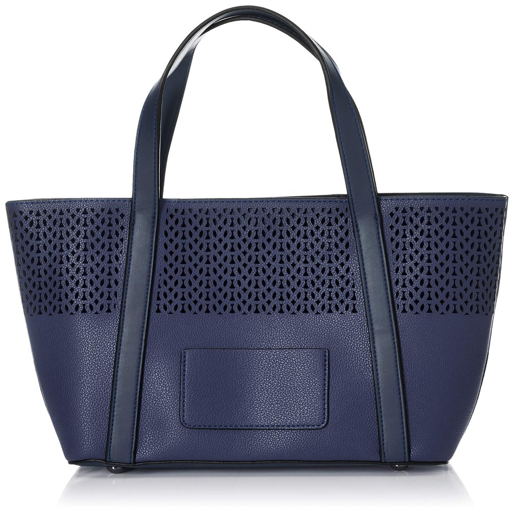 Fanuel A7138-1 High-Performance Bag-in-Bag with Shoulder Strap, Leather Cut, Punching, Commuting to Work Tote Bag, Navy Nevy
