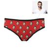 Custom Funny Face Boyfriend Husband Face Pattern Red Women's Personalized Brief Panty Printed with Photo XS view 2