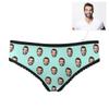 Custom Funny Face Boyfriend Husband Face Pattern Mint Green Women's Personalized Brief Panty Printed with Photo XS view 2