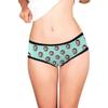 Custom Funny Face Boyfriend Husband Face Pattern Mint Green Women's Personalized Brief Panty Printed with Photo XS view 4