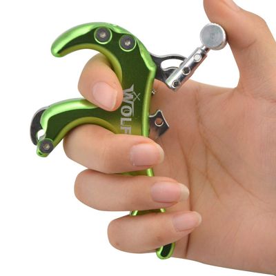 SHARROW Archery 4 Finger Bow Release Aid Release Thumb Trigger Aluminum Alloy Compound Bow Release Grip Trigger Thumb with Caliper (Green)