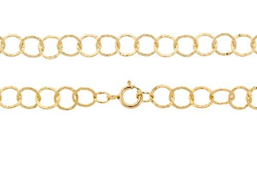 14Kt Gold Filled 5mm Hammered Circle 22 Inch Neck Chain with Clasp - 1pc (5762)/1
