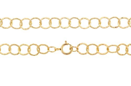 14Kt Gold Filled 5mm Hammered Circle 22 Inch Neck Chain with Clasp - 1pc (5762)/1