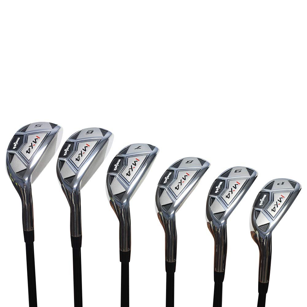 Mens Majek MX4 Hybrid Iron Set, which Includes: #5, 6, 7, 8, 9, +PW Regular Flex Graphite Right Handed New Utility Clubs