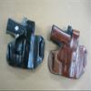 Azula Gun Holsters Leather 2 Slot Molded Thumb Break Pancake Leather Pistol Holster for CZ 75 SP-01 SP01 Pistol TAN Left Hand view 3