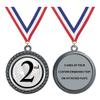 Express Medals Custom Engraved 2-1/2 inch Die-Cast Metal Award Medallion with Antique Silver Finish and Attached 2 Inch Full Color Laminated Sport Insert. view 1
