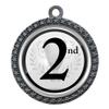 Express Medals Custom Engraved 2-1/2 inch Die-Cast Metal Award Medallion with Antique Silver Finish and Attached 2 Inch Full Color Laminated Sport Insert. view 2