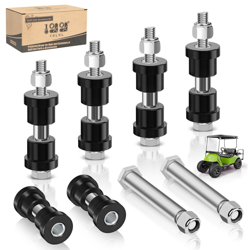 10L0L Golf Cart Rear Spring Bushing Kit for EZGO TXT & Medalist 1994-up, Club Car DS 1981-up with Screw Nut-Rear Leaf Springs Shackles Bushing Sleeve, Replaces Parts 70289-G02 70291-G01 14158-G1
