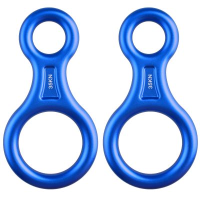 TRIWONDER 35KN Aluminum Climb Figure 8 Descender Rigging Plate Rappel Gear Downhill Equipment Heavy Duty (Blue - 2 Pack)