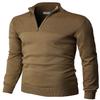 H2H Men's Soft Sweaters Quarter Zip Pullover Classic Ribbed Turtleneck Sweater Beige US XL/Asia 2XL (CMOSWL057) view 1