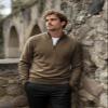 H2H Men's Soft Sweaters Quarter Zip Pullover Classic Ribbed Turtleneck Sweater Beige US XL/Asia 2XL (CMOSWL057) view 2