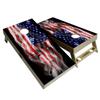 American Flag Series - Premium Cornhole Boards w Cupholders and a Handle - Includes 2 Regulation 4' x 2' Cornhole Boards w Premium Birch Plywood and 8 Cornhole Bags (Windy Flag) view 1