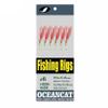 10Packs 6 Hook/Set Fishing Rigs White & Red Feather Fishskin String Hook Fishing Lure Saltwater Freshwater Bait Rig Tanckle 2/0#1/0#1#2#4#6#8#10# (red, 7#) view 3