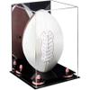 Football Display Case, Durable Clear Display Case with Mirror & Black Base, Case for Full Size Footballs, Sports Memorabilia, Collectibles, Keepsakes, (A060-PNR) view 1