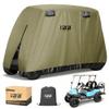 10L0L Golf Cart Cover 2/4/4+2 Passenger for Yamaha EZGO Club Car, Heavy Duty 420D Waterproof Windproof Durable Polyester Golf Cart Cover with 3 Zipper Doors for All-Weather Protection - Army Green view 1