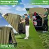 10L0L Golf Cart Cover 2/4/4+2 Passenger for Yamaha EZGO Club Car, Heavy Duty 420D Waterproof Windproof Durable Polyester Golf Cart Cover with 3 Zipper Doors for All-Weather Protection - Army Green view 4