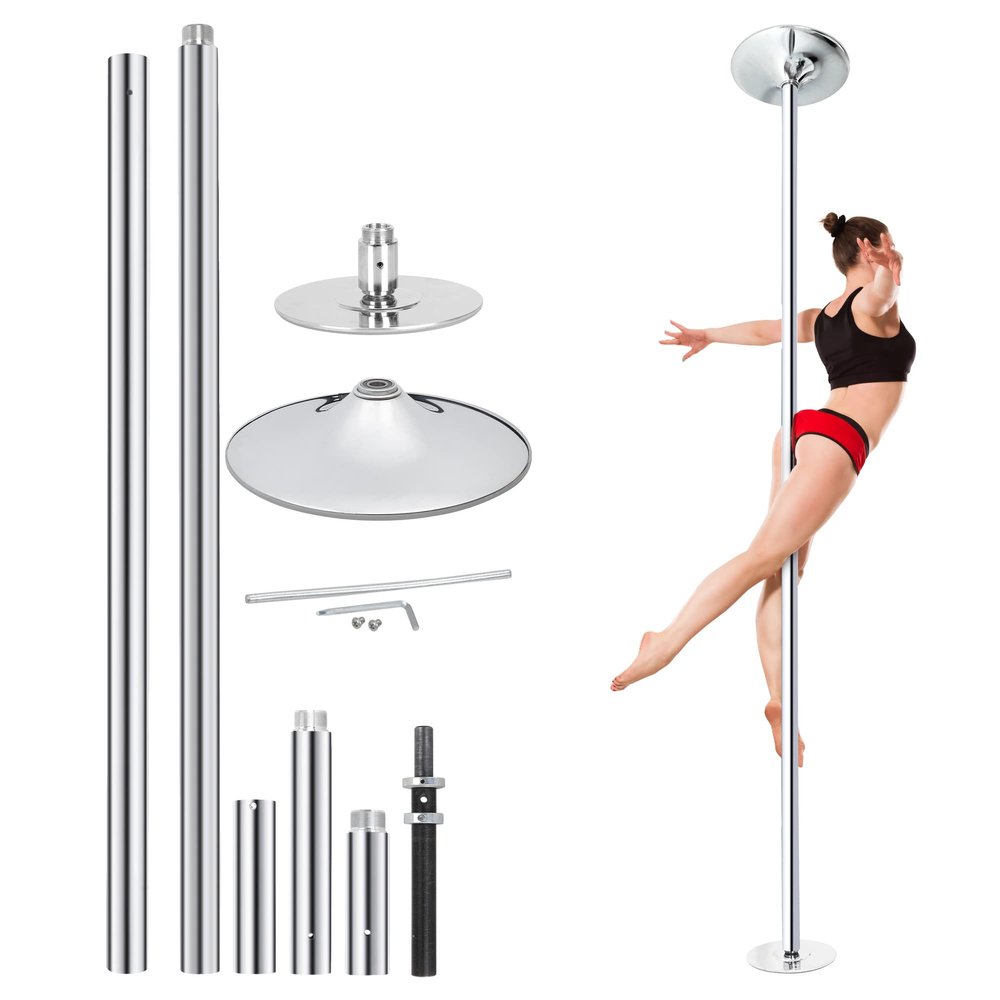ZenStyle Premium 45mm Dance Pole, Luxury Chrome Plated Spinning Static Dancing Pole, Professional Grade with Anti-Rust Finish, for Home, Club, Gym, Pub Use
