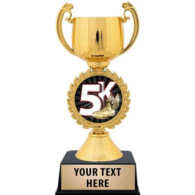 Crown Awards Personalized 5K Trophy, 7.25" Gold Cup 5K Trophies with Free Custom Engraving 20 Pack