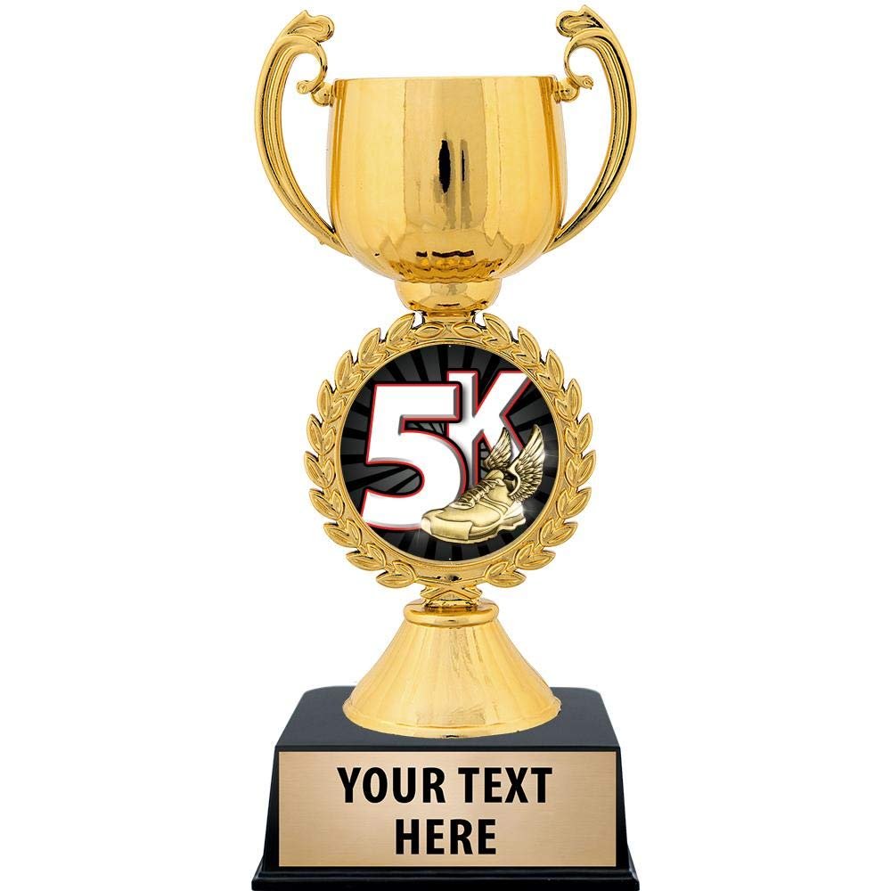 Crown Awards Personalized 5K Trophy, 7.25" Gold Cup 5K Trophies with Free Custom Engraving 20 Pack