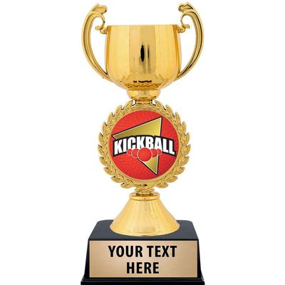 Crown Awards Personalized Kickball Trophy, 7.25" Gold Cup Kickball Trophies with Free Custom Engraving 20 Pack