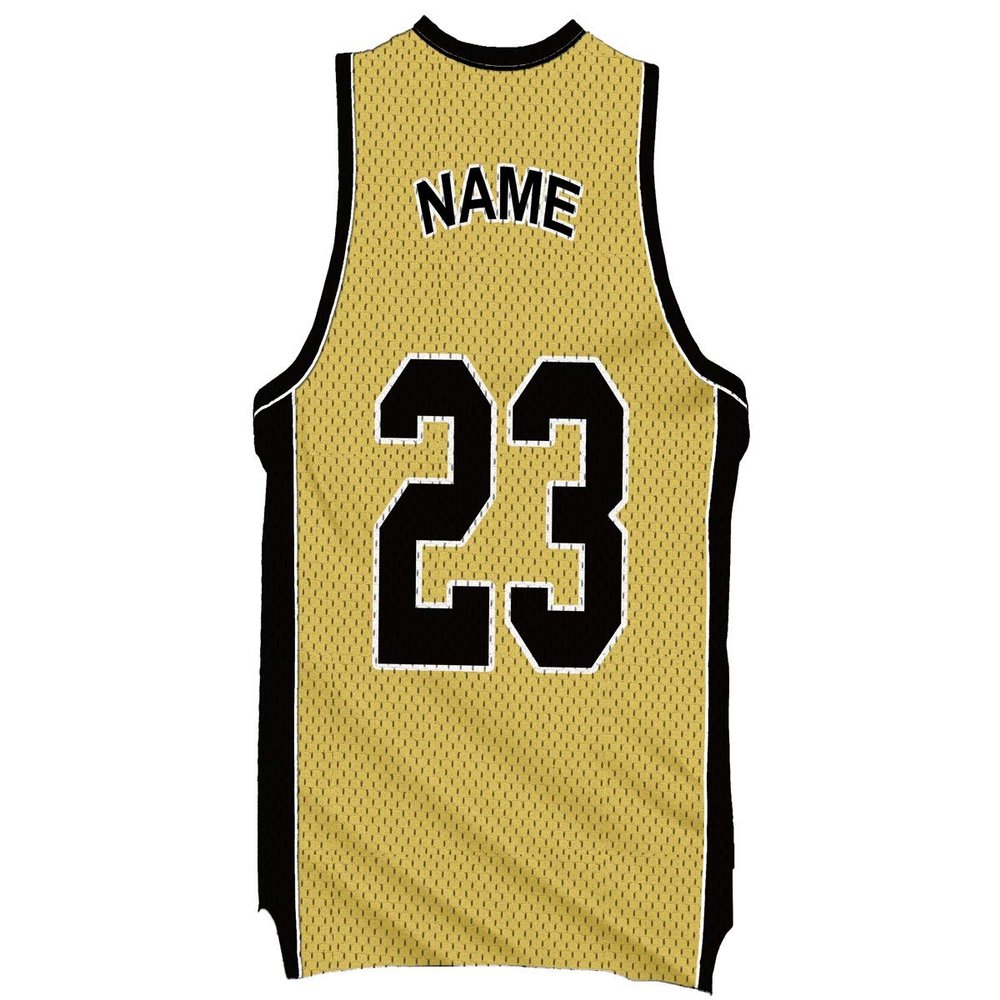 VWAQ Custom Basketball Jersey Removable Wall Decal Personalized Name and Number - BB5 (Gold, 30"H X 15.5"W)