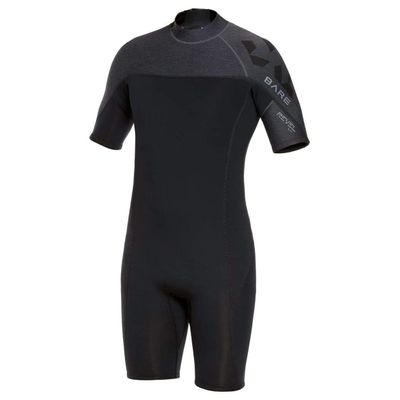BARE 2MM Revel Men's Shorty Wetsuit | Combinescomfort and Flexibility | Made from a Blend of Neoprene and Laminate | Designed for All Watersports Including Scuba Diving and Snorkeling | Grey - S