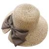 Summer Straw Beach Sun Visor Ponytail Hats for Women Foldable Floppy (Khaki) view 1