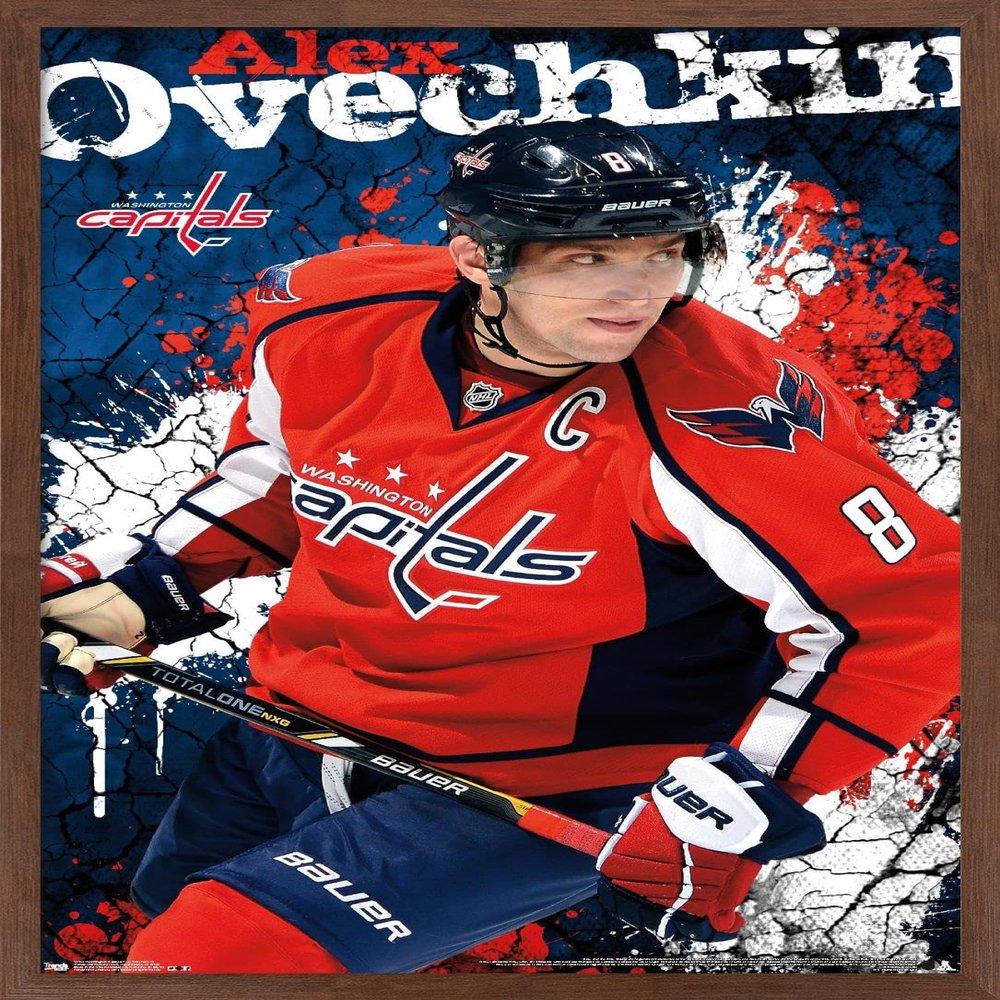 Trends International NHL Washington Capitals - Alex Ovechkin 13 Wall Poster, 22.375" x 34", Mahogany Framed Version