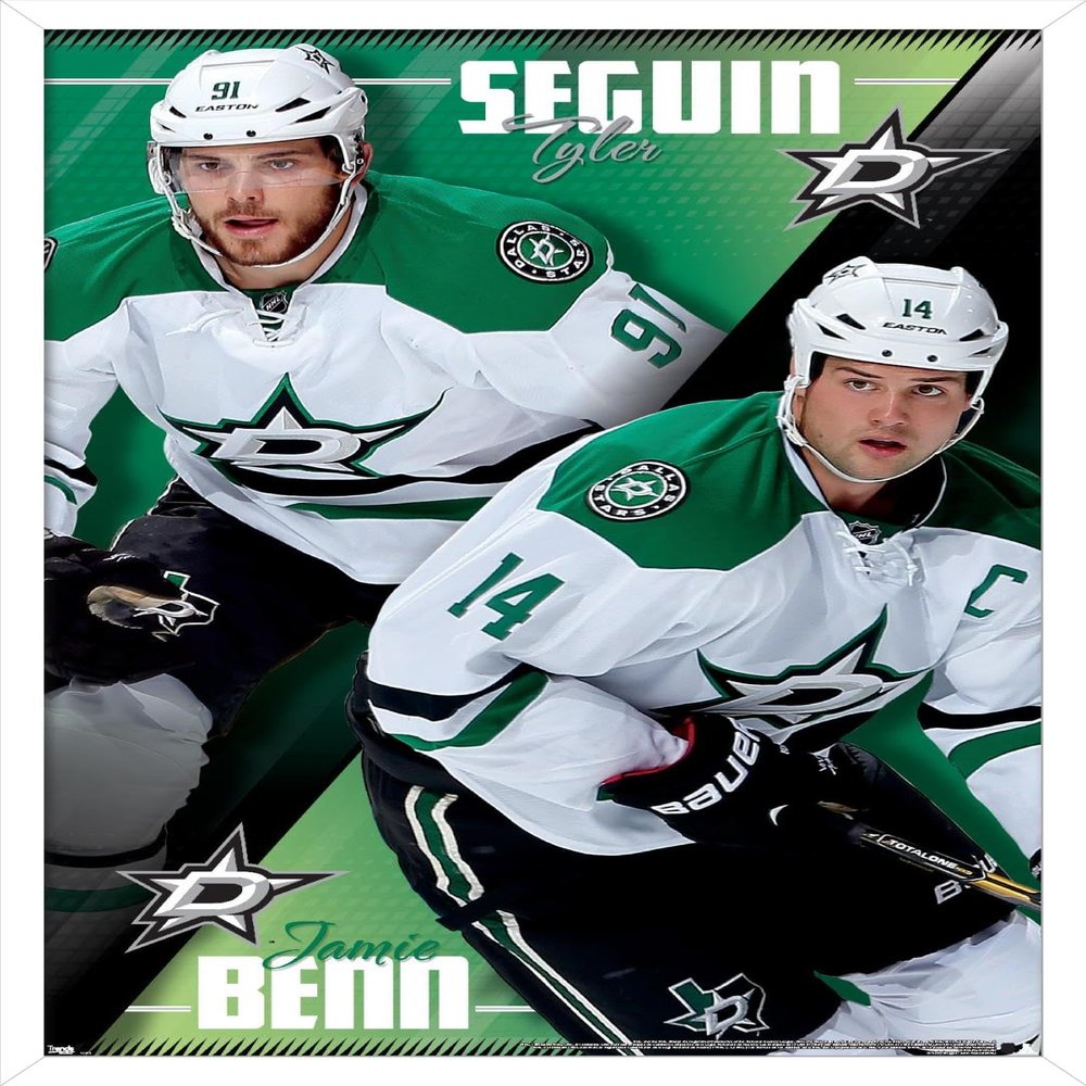 Trends International NHL Dallas Stars - Tyler Seguin and Jamie Benn 14 Wall Poster, 22.375" x 34", White Framed Version