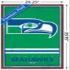 NFL Seattle Seahawks - Retro Logo 15 Wall Poster, 34L" x 22.4W", Mahogany Framed Version view 3