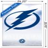 Trends International NHL Tampa Bay Lightning - Logo 17 Wall Poster, 22.375" x 34", White Framed Version view 3