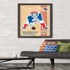 Trends International NFL New England Patriots - Retro Logo 14 Wall Poster, 22.375" x 34", Mahogany Framed Version view 2