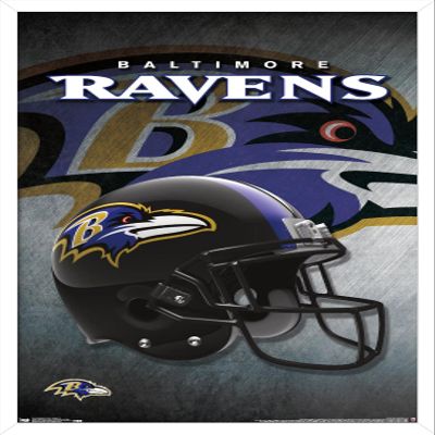 Trends International NFL Baltimore Ravens - Helmet 16 Wall Poster, 22.375" x 34", White Framed Version