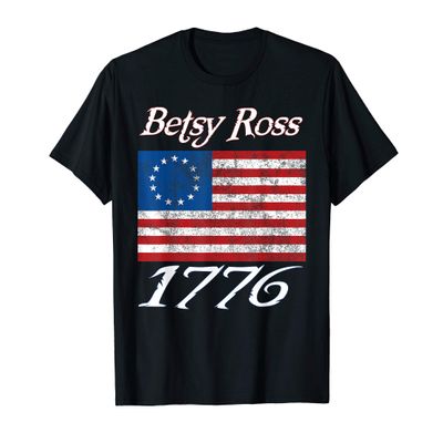 13 Colonies Star 1776 Betsy Ross Distressed Colonial Flag T-Shirt